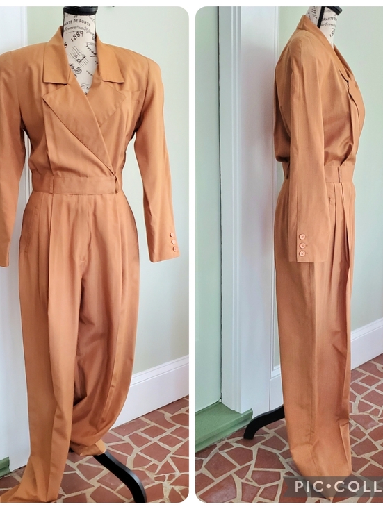 Pia Rucci Pants - 📣FLASH SALE!📣 Vintage Pia Rucci 100% Silk Tailored Power Jumpsuit 80s 90s